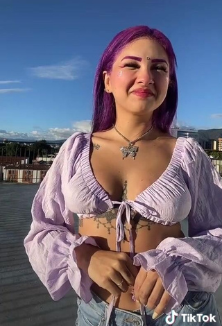 4. Cute Lilacoloridas in Purple Crop Top