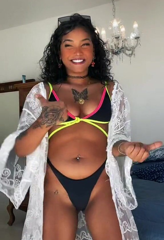 Hot Lisandra Barcelos in Black Bikini