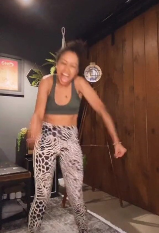 4. Hot Liza Koshy in Leopard Leggings