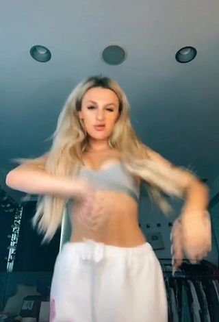 3. Hottie Madi Monroe Shows Cleavage in Grey Crop Top