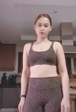 1. Hot Maja Salvador in Leopard Crop Top