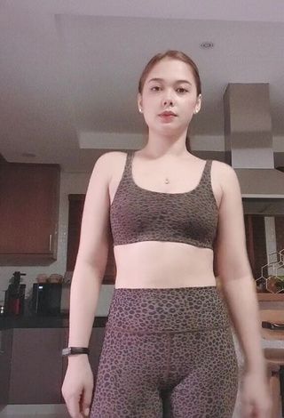 Hot Maja Salvador in Leopard Crop Top