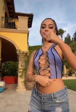 3. Elegant Malu Trevejo in Purple Crop Top