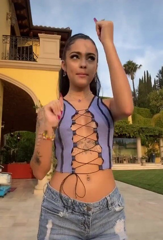 4. Elegant Malu Trevejo in Purple Crop Top