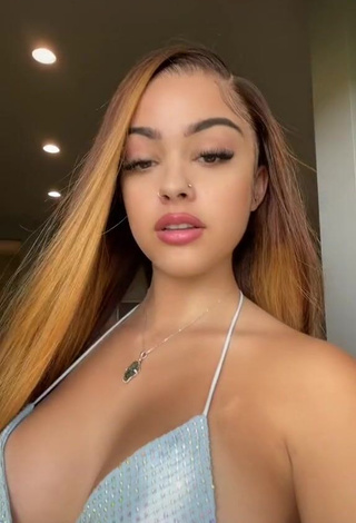 1. Erotic Malu Trevejo Shows Cleavage in Blue Bikini Top