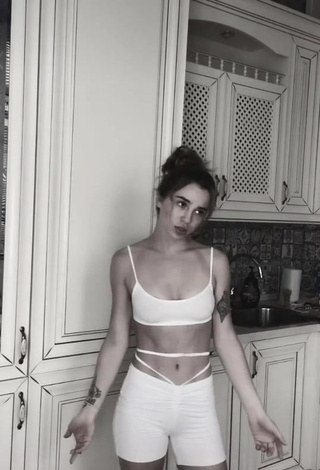 3. Sexy Maryana Ro in White Crop Top