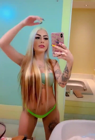 1. Sexy Mirella Fernandez in Green Bikini