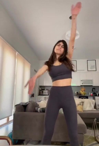 1. Hot Mia Khalifa in Black Leggings