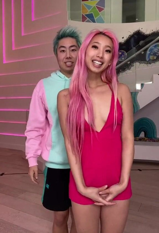 Hot Michelle Chin in Pink Overall