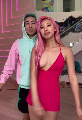 Desirable Michelle Chin in Pink Overall