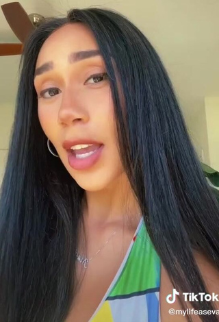 Sexy Eva Gutowski Shows Cleavage in Crop Top