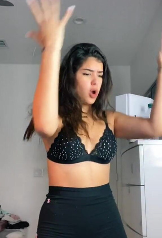 1. Sexy Nicole García in Black Bra