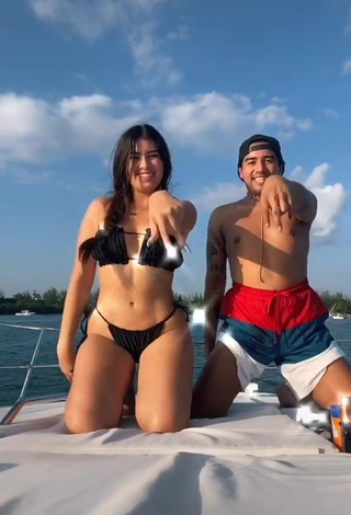 4. Desirable Nicole García in Black Bikini on a Boat