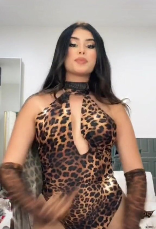 Hot Nicole García in Leopard Swimsuit