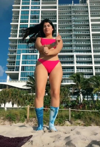 Hottie Nicole García in Pink Bikini at the Beach