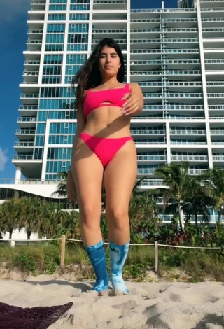 4. Hottie Nicole García in Pink Bikini at the Beach