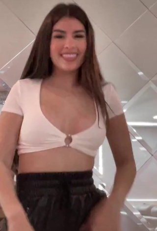 1. Sexy Nicole García in White Crop Top