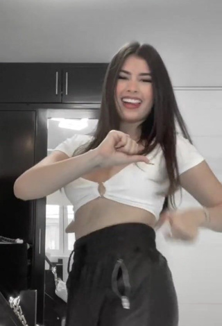 3. Cute Nicole García in White Crop Top