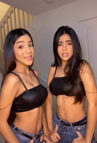 1. Hottie Melanie & Meila in Black Crop Top