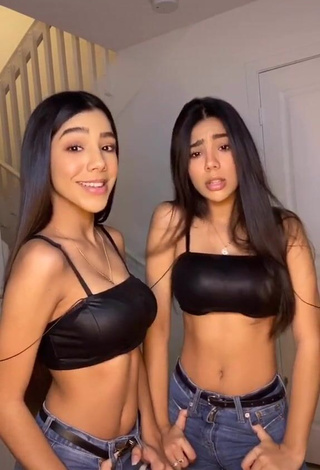 Hottie Melanie & Meila in Black Crop Top