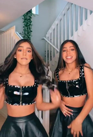 1. Desirable Melanie & Meila in Black Crop Top