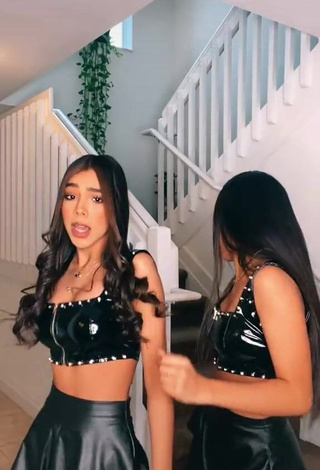 3. Desirable Melanie & Meila in Black Crop Top