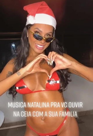 1. Desirable Jully Oliveira Shows Cleavage in Red Bikini