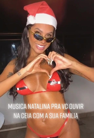 3. Desirable Jully Oliveira Shows Cleavage in Red Bikini