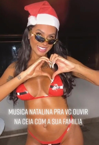 4. Desirable Jully Oliveira Shows Cleavage in Red Bikini