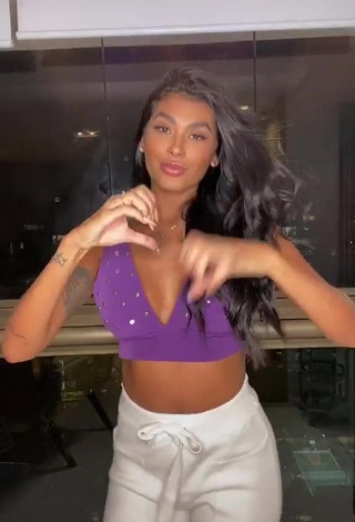 1. Sweetie Jully Oliveira in Violet Crop Top