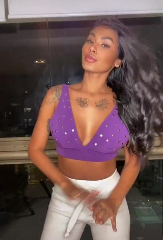 3. Sweetie Jully Oliveira in Violet Crop Top