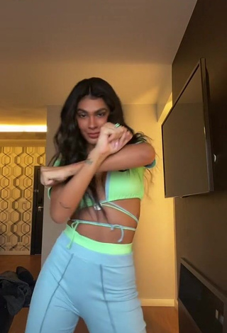 1. Desirable Jully Oliveira in Light Green Crop Top