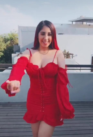 1. Hot Ana Daniela Martínez Buenrostro Shows Cleavage in Red Dress