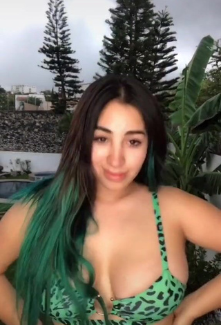 3. Hot Ana Daniela Martínez Buenrostro Shows Cleavage in Leopard Bikini Top