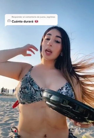 Hottest Ana Daniela Martínez Buenrostro in Snake Print Bikini at the Beach