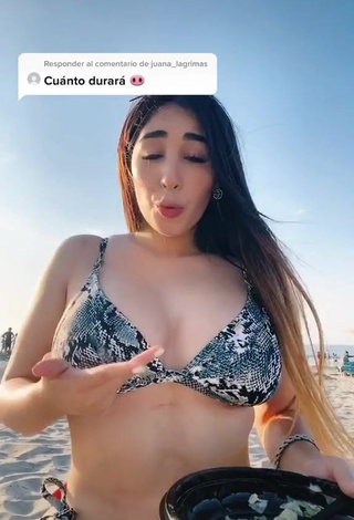 3. Hottest Ana Daniela Martínez Buenrostro in Snake Print Bikini at the Beach