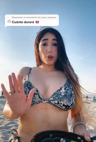 4. Hottest Ana Daniela Martínez Buenrostro in Snake Print Bikini at the Beach