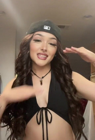 4. Sexy Hailey Orona in Black Crop Top