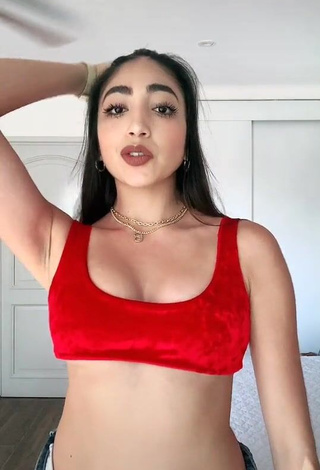 1. Sexy Rosalinda Salinas Shows Cleavage in Red Bikini Top