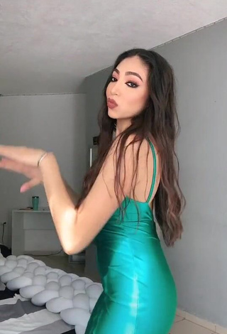 4. Sexy Rosalinda Salinas in Green Dress