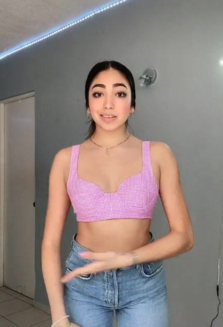 Desirable Rosalinda Salinas in Pink Crop Top