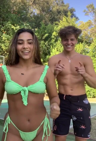 Sienna Mae Gomez Looks Pretty in Green Bikini