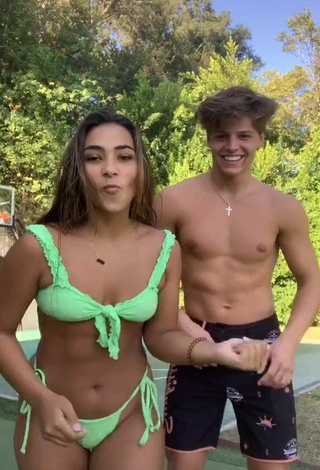 3. Sienna Mae Gomez Looks Pretty in Green Bikini