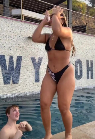 3. Hot Sienna Mae Gomez in Black Bikini at the Swimming Pool