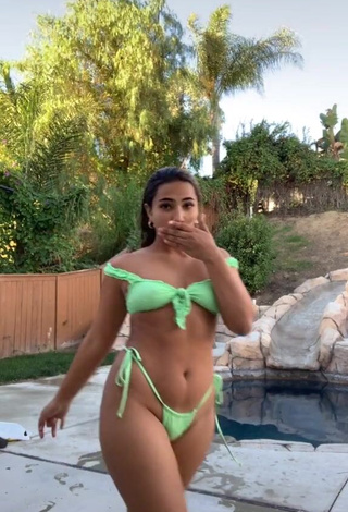 Pretty Sienna Mae Gomez in Green Bikini