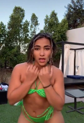 Sienna Mae Gomez Shows Hot Green Bikini