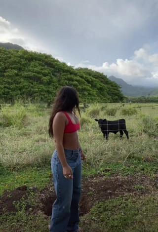 1. Hot Sienna Mae Gomez in Red Crop Top