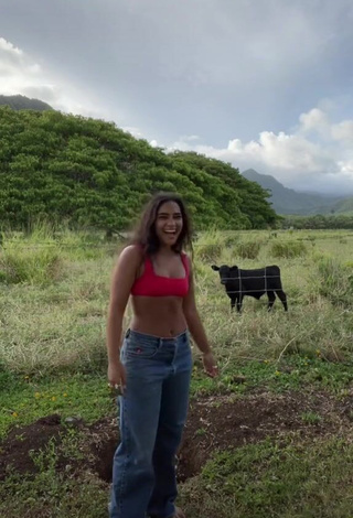 4. Hot Sienna Mae Gomez in Red Crop Top