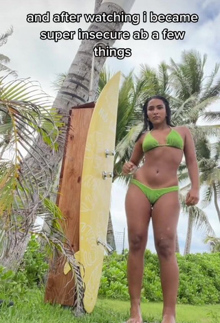 1. Desirable Sienna Mae Gomez in Green Bikini