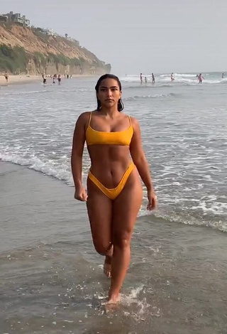 3. Sexy Sienna Mae Gomez in Orange Bikini